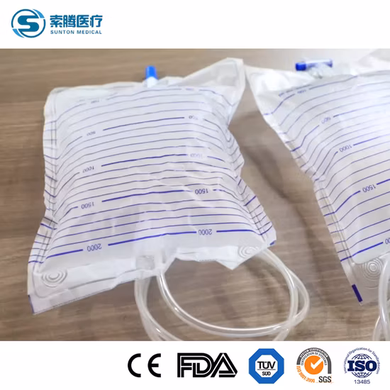 2000ml Disposable Travel Urine Bag with Cross Value Anti- Reflux