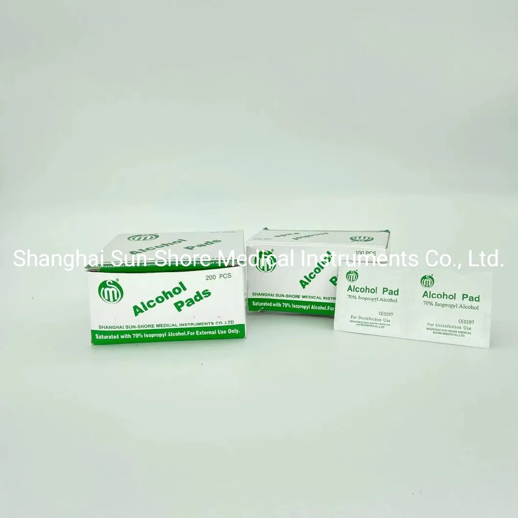 Customized Medical 70% Isopropyl Disinfectant Cleansing Disposable Non-Woven Alcohol Pad for Hospital