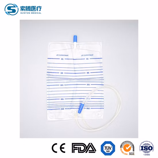 2000ml Disposable Travel Urine Bag with Cross Value Anti- Reflux