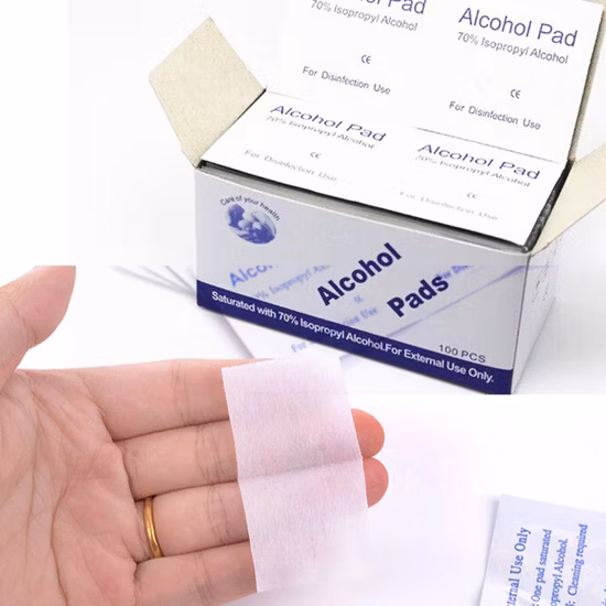 Tampon jetable non tissé à 70 % d'alcool avec prix bon marché