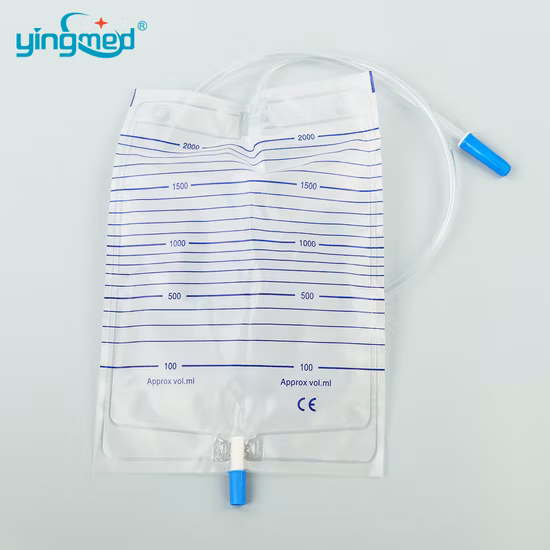 Sac de Drainage urinaire de luxe économique, Valve en T de 2000ml, sac de collecte d'urine, collecteur d'urine jetable