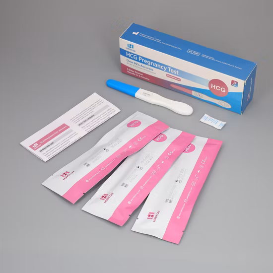 Kit de test de grossesse privé HCG (bandelette, cassette, intermédiaire)