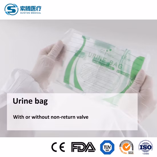 Sac d'urine de voyage jetable de 2000 ml avec valeur croisée anti