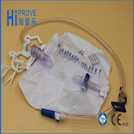 Sac d'urine urinaire jetable de type valeur T/sac de drainage
