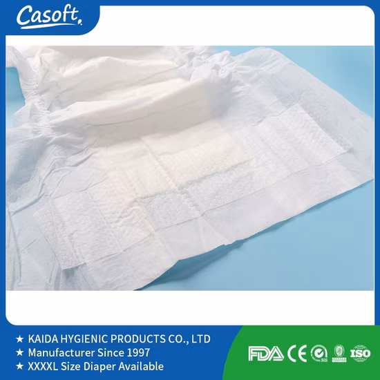 Échantillons gratuits Casoft Couche-culotte jetable unisexe pour adultes avec onglets Couche-culotte adulte pour incontinence à absorption modérée pour la Russie/États-Unis/Australie/Brésil
